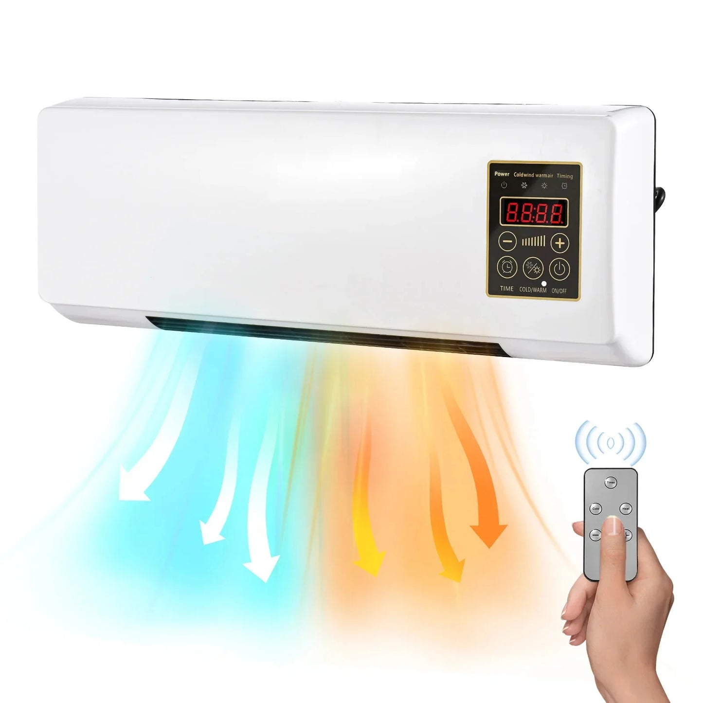 Aer conditionat cu ventilator, aer rece si cald, Putere 1800W, portabil