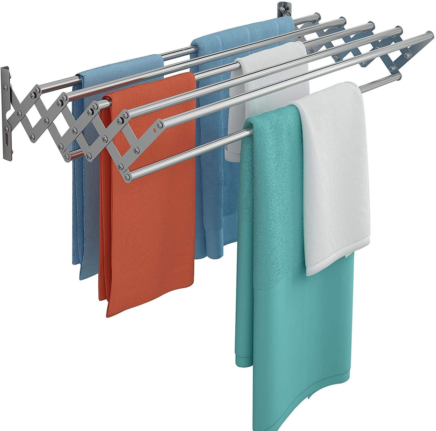 Uscator retractabil din aluminiu, cu prindere in perete, 70 cm