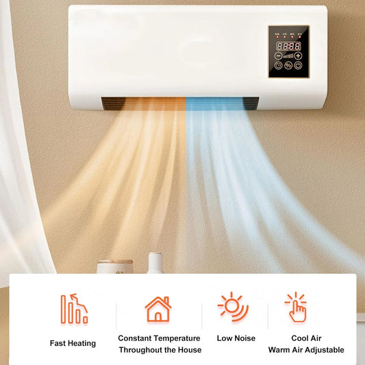 Aer conditionat cu ventilator, aer rece si cald, Putere 1800W, portabil