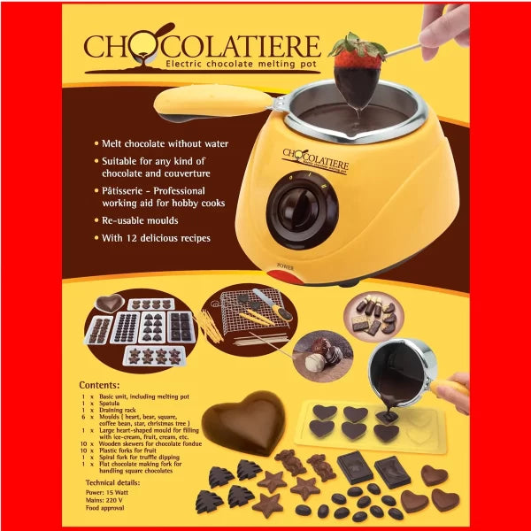 Aparat Electric Pentru Topit Ciocolata + Set Fondue – Chocolatiere