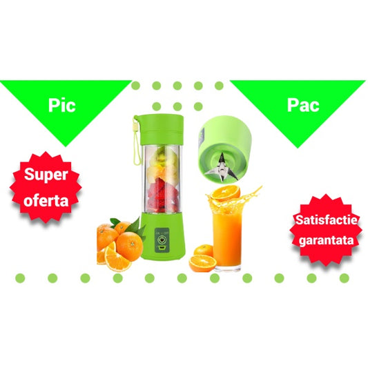 Blender portabil, cu baterie proprie, pentru fructe si legume