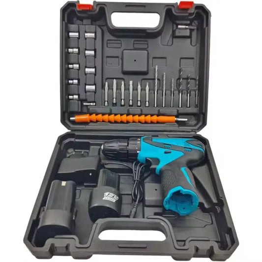 Kit bormașină cu accesorii incluse și 2 acumulatoare, performanță ridicată și autonomie lungă