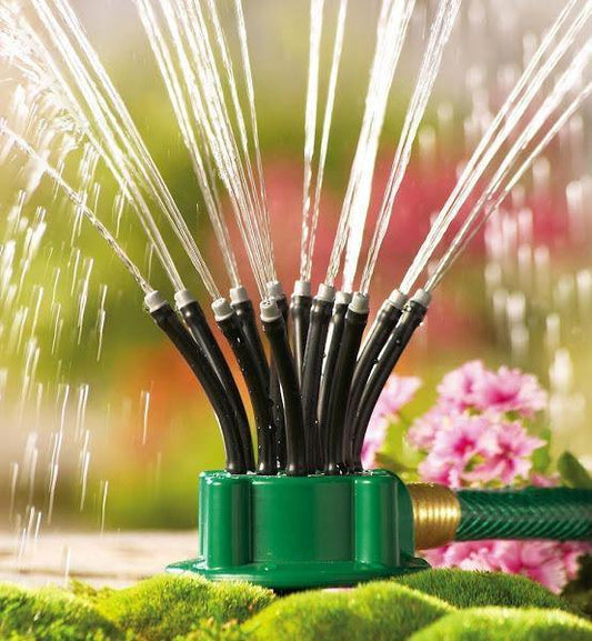 Aspersor irigare gradina cu 12 furtunuri flexibile, 360 grade